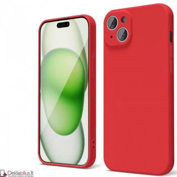 Liquid Air silikoninis dėklas su kameros apsauga - raudonas (Apple Iphone 15 Plus)